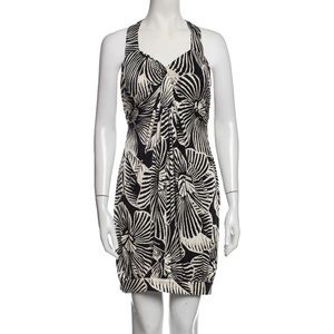 Black and white floral halter dress. In great condition. Very flattering.